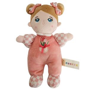 Ouozzz Abby First Baby Doll Built-In Rattle Soft Safe Pink Plush Blue Eyes